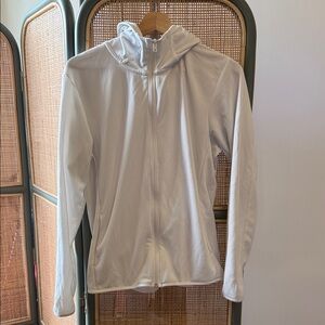 Uniqlo White Zip-Up Layering Hoodie